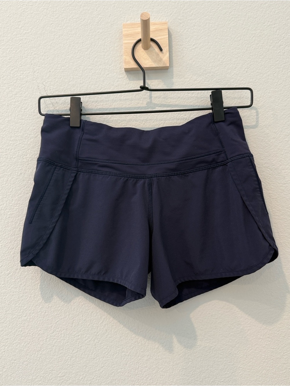 lululemon athletica run times navy athletic running shorts size 2
